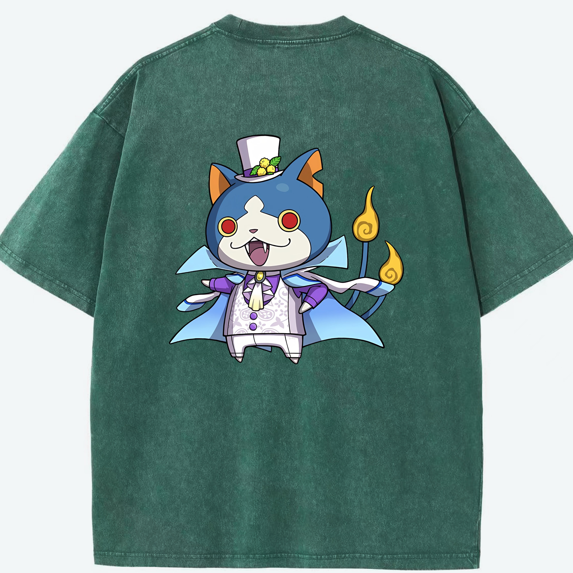 （画像用） 妖怪ウォッチ Yo-kai Watch 綿100% ヴィンテージ風 半袖Tシャツ（背面プリント）